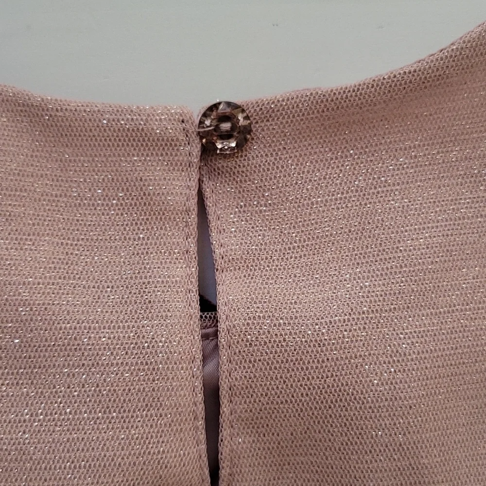 NWT Drop Waist Metallic Tulle Bow Dress Pink 2-3y